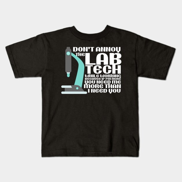 Laboratory Technician Lab Tech Kids T-Shirt by TheBestHumorApparel